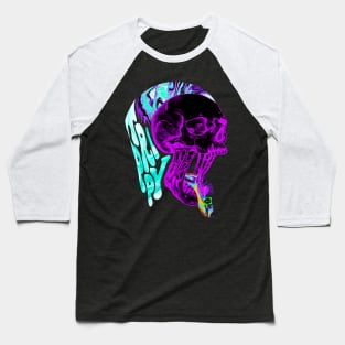 Colorful trippy skull Baseball T-Shirt